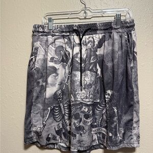 ROMWE Black and Gray Patterned Shorts